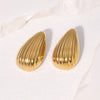 Wholesale Light Luxury Style Stainless Steel Electroplated Geometric Heart And Drop Shape Earrings For Women