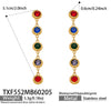 Wholesale Light Luxury Style Stainless Steel Electroplated Round Zirconium Spliced Bracelet Necklace And Tassel Earring Set For Women