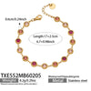 Wholesale Light Luxury Style Stainless Steel Electroplated Round Zirconium Spliced Bracelet Necklace And Tassel Earring Set For Women