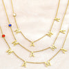 Wholesale Light Luxury Style Stainless Steel Letter And Number Necklace And Geometric Earrings Set With Oshaped Chain Electroplated