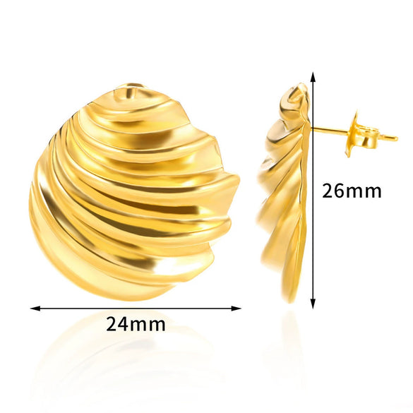 Wholesale Light Luxury Style Stainless Steel Shell Imitation Pearl Earrings For Women With Electroplating