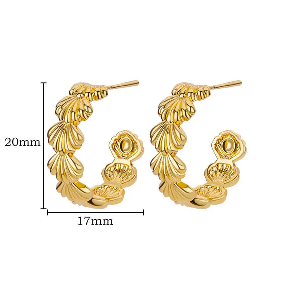 Wholesale Light Luxury Style Stainless Steel Shell Imitation Pearl Earrings For Women With Electroplating