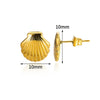 Wholesale Light Luxury Style Stainless Steel Shell Imitation Pearl Earrings For Women With Electroplating