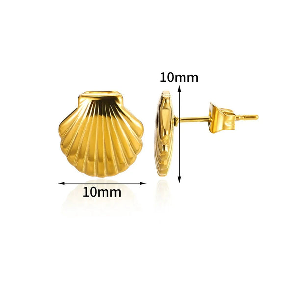 Wholesale Light Luxury Style Stainless Steel Shell Imitation Pearl Earrings For Women With Electroplating