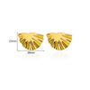 Wholesale Light Luxury Style Stainless Steel Shell Imitation Pearl Earrings For Women With Electroplating