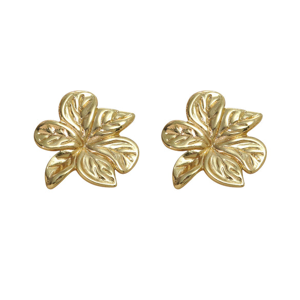 Wholesale Light Luxury Style Stamped Stainless Steel Flower Earrings For Women
