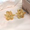 Wholesale Light Luxury Style Stamped Stainless Steel Flower Earrings For Women