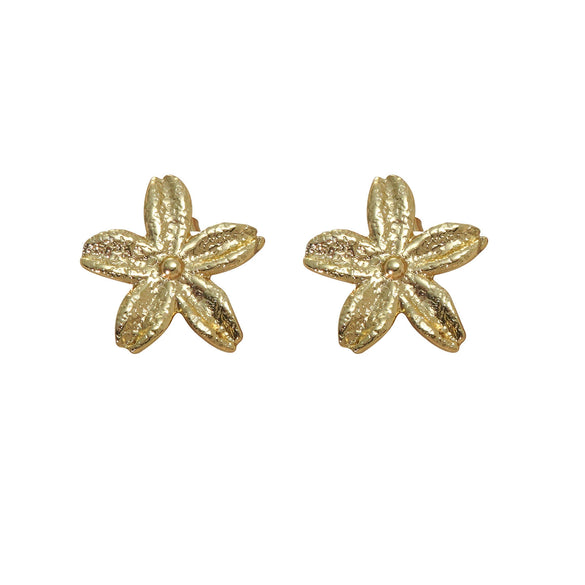 Wholesale Light Luxury Style Stamped Stainless Steel Flower Earrings For Women