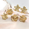 Wholesale Light Luxury Style Stamped Stainless Steel Flower Earrings For Women