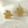 Wholesale Light Luxury Style Stamped Stainless Steel Flower Earrings For Women