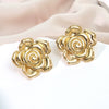 Wholesale Light Luxury Style Stamped Stainless Steel Flower Earrings For Women