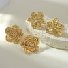 Wholesale Light Luxury Style Stamped Stainless Steel Flower Earrings For Women