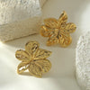 Wholesale Light Luxury Style Stamped Stainless Steel Flower Earrings For Women