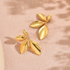 Wholesale Light Luxury Style Stamped Stainless Steel Leaf Earrings For Women