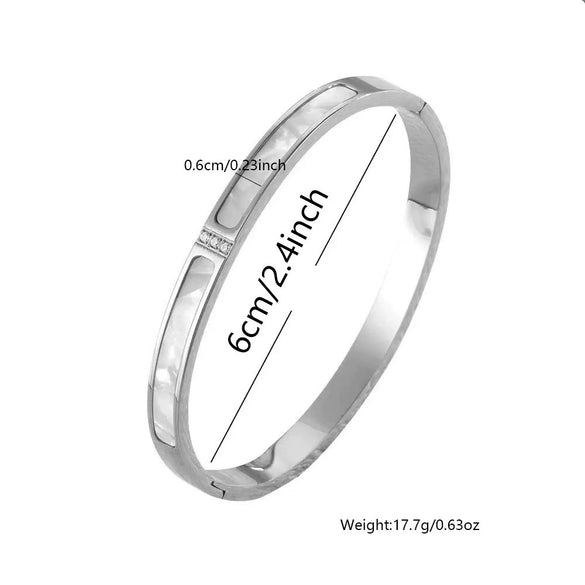 Wholesale Light Luxury Style Starburst Zircon Stainless Steel And Titanium Steel Bracelet With Polish Finish