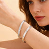 Wholesale Light Luxury Style Starburst Zircon Stainless Steel And Titanium Steel Bracelet With Polish Finish