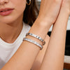 Wholesale Light Luxury Style Starburst Zircon Stainless Steel And Titanium Steel Bracelet With Polish Finish