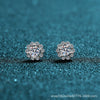 Wholesale Light Luxury Style 925 Sterling Silver Flower Pattern Electroplated Women's Fourclaw Round Earrings