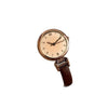 Wholesale Light Luxury Style Women's Quartz Watch With Round Dial Alloy Case Genuine Leather Strap And Spiral Crown Simple Elegant Retro Digital Watch