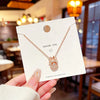 Wholesale Light Luxury Style Women's Titanium Steel Oshaped Chain Necklace With Antler Design And Copper Inlaid Zircon Pendant Featuring Enhance Color Retention