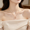 Wholesale Light Luxury Style Women's Titanium Steel Oshaped Chain Necklace With Antler Design And Copper Inlaid Zircon Pendant Featuring Enhance Color Retention