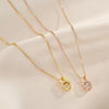 Wholesale Light Luxury Style Women's Titanium Steel Oshaped Chain Necklace With Antler Design And Copper Inlaid Zircon Pendant Featuring Enhance Color Retention