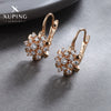 Wholesale Light Luxury Style Zircon Flower Earrings For Women With Electroplating