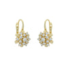 Wholesale Light Luxury Style Zircon Flower Earrings For Women With Electroplating