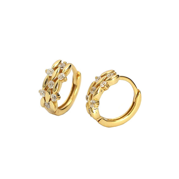 Wholesale Light Luxury Sweet Ear Buckle Earrings S925 Silver Geometric Design Electroplated For Women