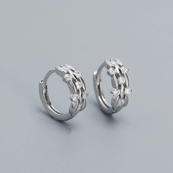 Wholesale Light Luxury Sweet Ear Buckle Earrings S925 Silver Geometric Design Electroplated For Women