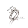Wholesale Light Luxury Sweet Highend Threedimensional Butterfly Gold Plated Doublelayer Women's Ring