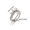 Wholesale Light Luxury Sweet Highend Threedimensional Butterfly Gold Plated Doublelayer Women's Ring