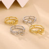 Wholesale Light Luxury Sweet Highend Threedimensional Butterfly Gold Plated Doublelayer Women's Ring