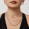 Wholesale Light Luxury Tassel Design 5A Zircon Stainless Steel 18K Gold Plated Collarbone Necklace And Bracelet Set For Women