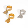 Wholesale Light Luxury Tassel Open Ring Stainless Steel Jewelry With Geometric Design Vacuum Real Gold Electroplated In Pvd Furnace