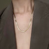 Wholesale Light Luxury Titanium Steel Double Layer Overlapping Necklace With Geometric Design And Electroplating Treatment For Women And Men Snake Bone And Blade Chain