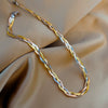 Wholesale Light Luxury Titanium Steel Double Layer Overlapping Necklace With Geometric Design And Electroplating Treatment For Women And Men Snake Bone And Blade Chain