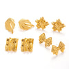Wholesale Light Luxury Titanium Steel Earrings With Bow Flower Geometric Design Electroplated