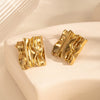 Wholesale Light Luxury Titanium Steel Earrings With Bow Flower Geometric Design Electroplated
