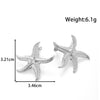 Wholesale Light Luxury Titanium Steel Earrings With Crescent And Starfish Star Shape Electroplated