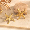 Wholesale Light Luxury Titanium Steel Earrings With Crescent And Starfish Star Shape Electroplated