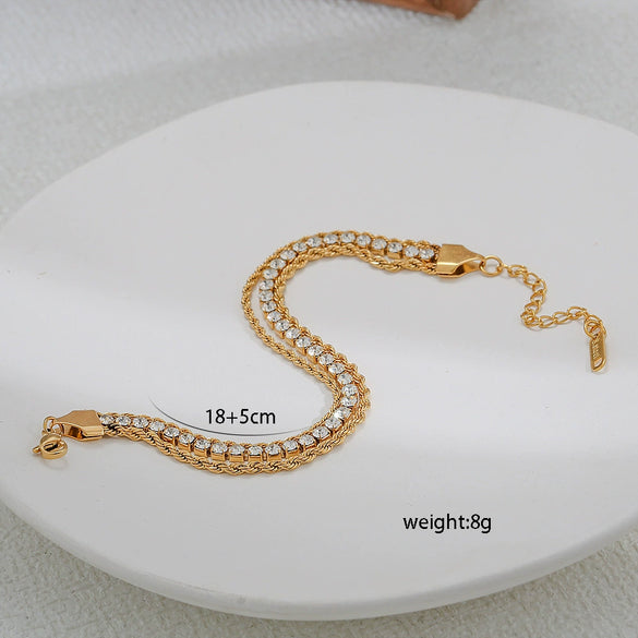 Wholesale Light Luxury Titanium Steel Electroplated Chain Bracelet For Women