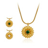 Wholesale Light Luxury Titanium Steel Flower Diamond Necklace For Women