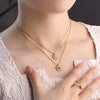 Wholesale Light Luxury Titanium Steel Flower Diamond Necklace For Women