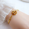 Wholesale Light Luxury Titanium Steel Fourleaf Clover Women's Bracelet With Love Marking Pendant And Electroplating Design