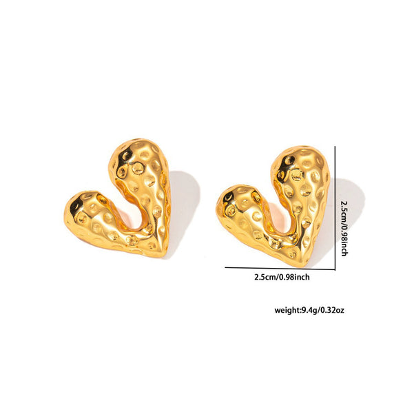 Wholesale Light Luxury Titanium Steel Heart Shape Electroplated Earrings