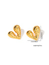 Wholesale Light Luxury Titanium Steel Heart Shape Electroplated Earrings