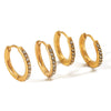 Wholesale Light Luxury Titanium Steel 18K Gold Zircon Geometric Earrings For Women