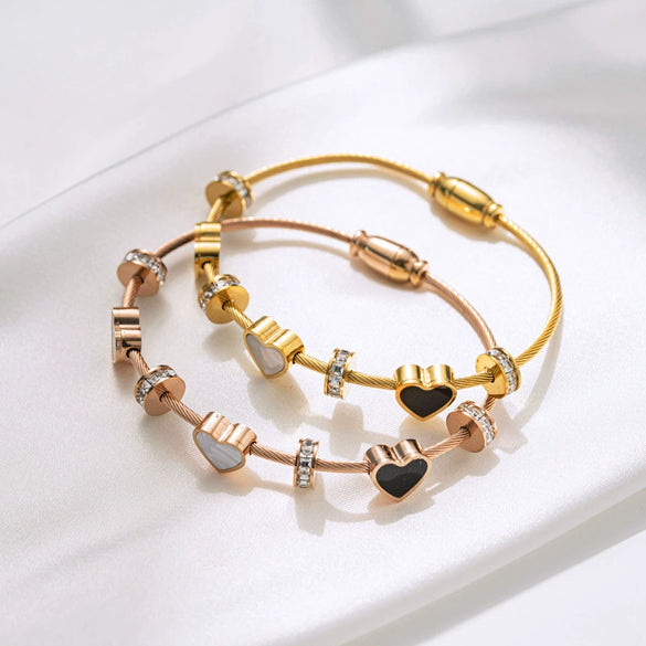 Wholesale Light Luxury Titanium Steel Magnetic Loop Openable Women's Bracelet With Electroplating
