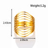 Wholesale Light Luxury Titanium Steel Open Adjustable Ring With Geometric Design And Electroplating